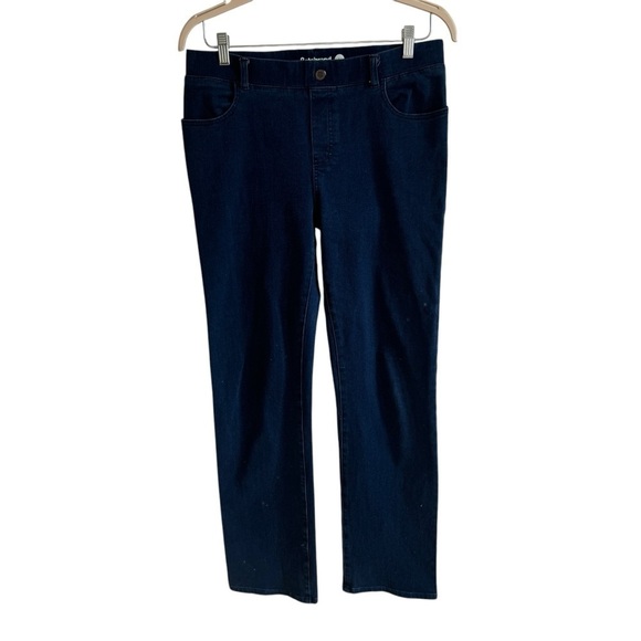 Betabrand Straight Leg Jeans Pant Stretch, Dark Indigo, Size L - Picture 2 of 7